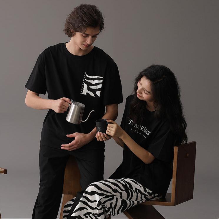 Zebra Pattern Matching Pajamas Set for Couples