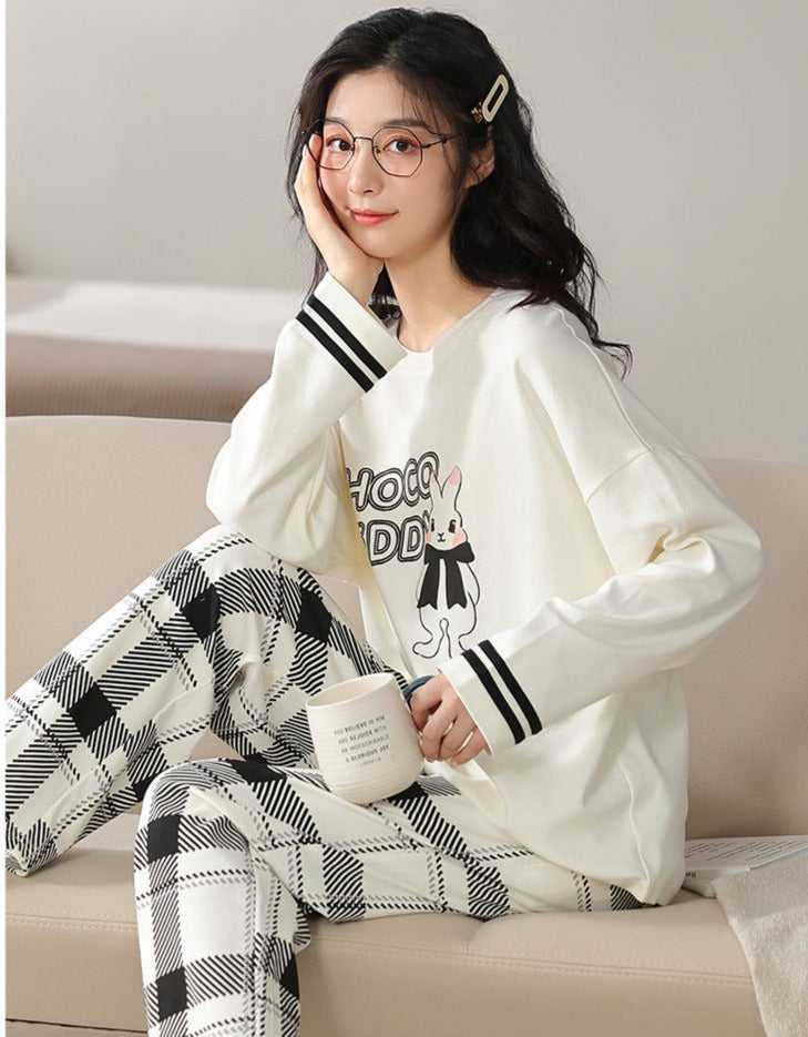 Matching Sleepwear Soft Pajamas Set 100% Cotton