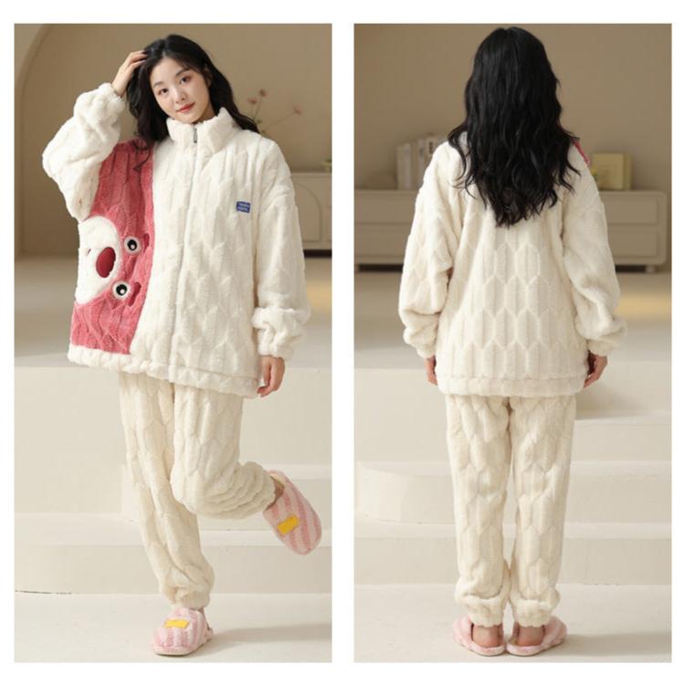 Matching Bear 4-Piece Flannel Pajamas Set