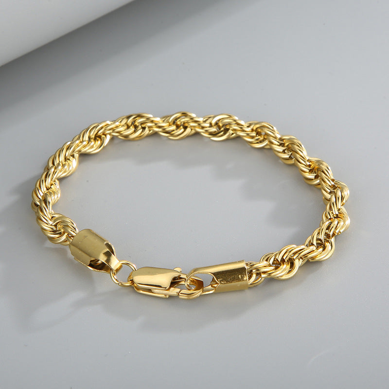 Name Initials Mens Chain Bracelet 22cm Stainless Steel