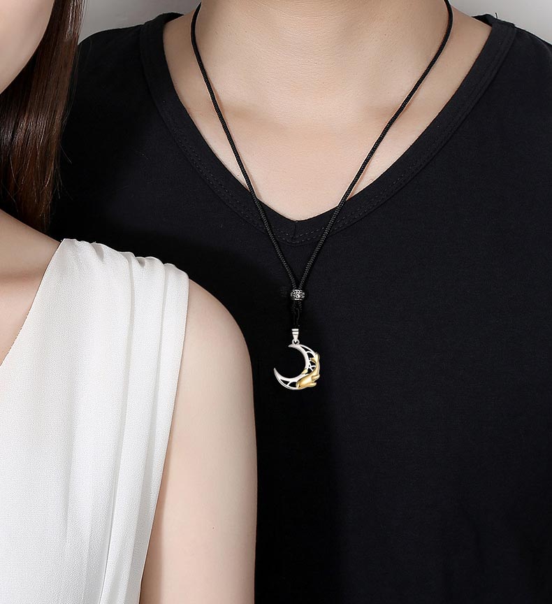 Sun and Moon Couple Promise Necklaces Set