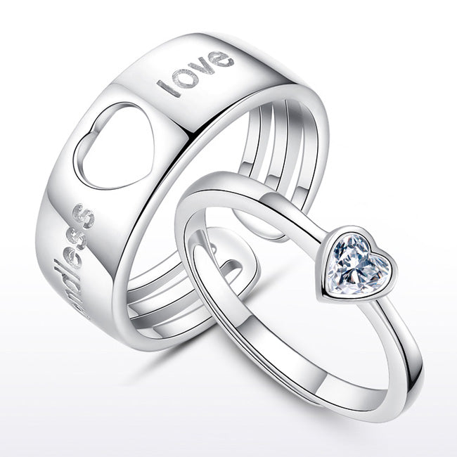 Endless Love Promise Rings Couple Valentines Gift (Adjustable Size)
