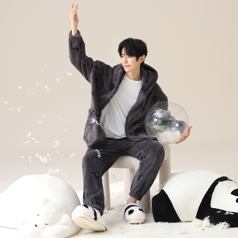 Cute Couples Panda Pajamas Set - Premium Polyester