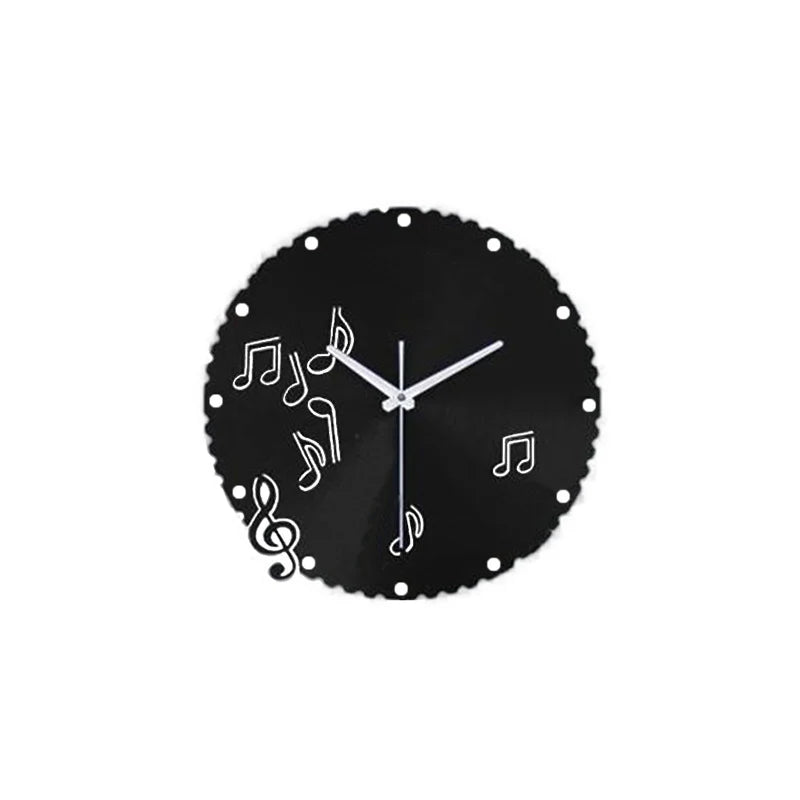 Music Notes Pendulum Silent Wall Clock – Vintage Vinyl Record Design