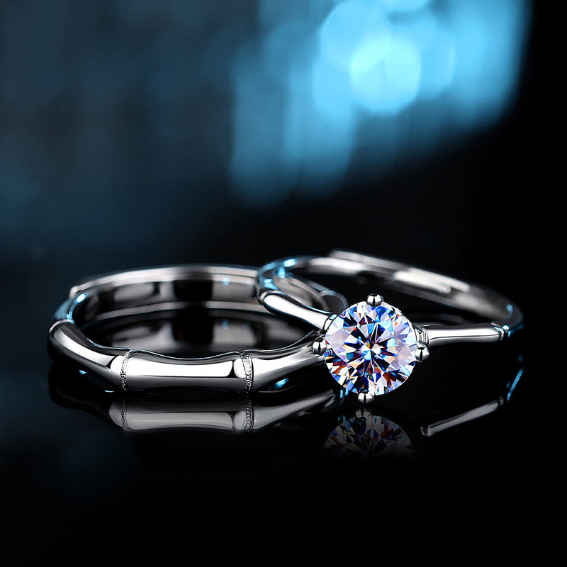 1 Carat Diamond Couple Engagement Rings Set