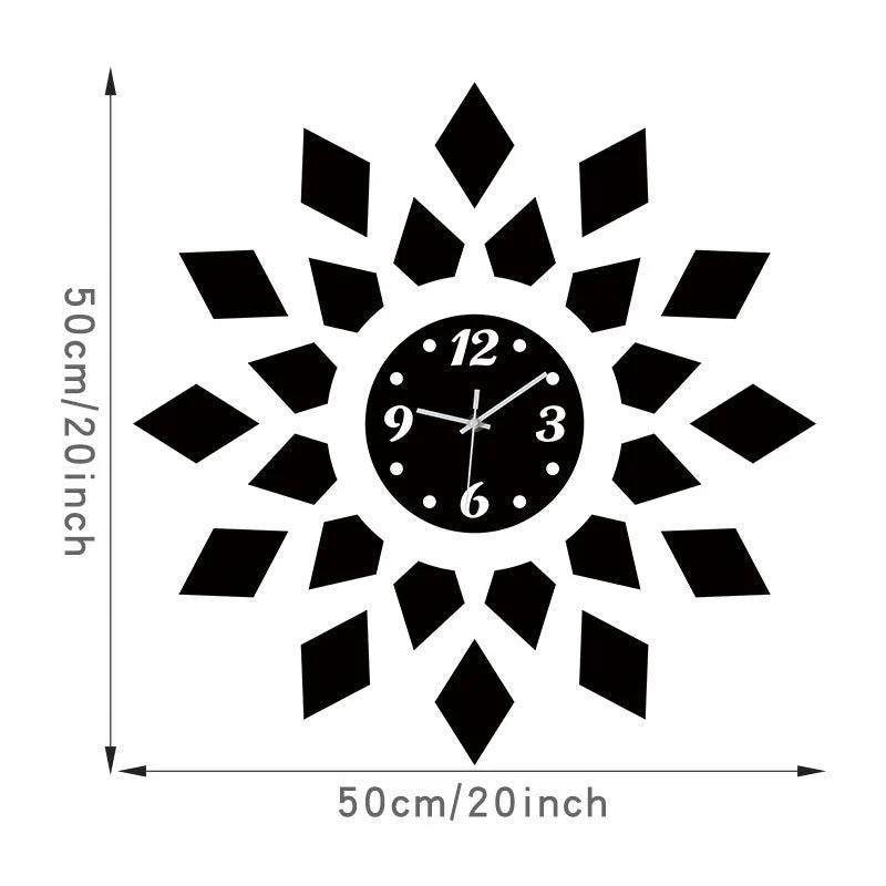 3D Sticker DIY Decorative Silent Wall Clock – Customizable Modern Design