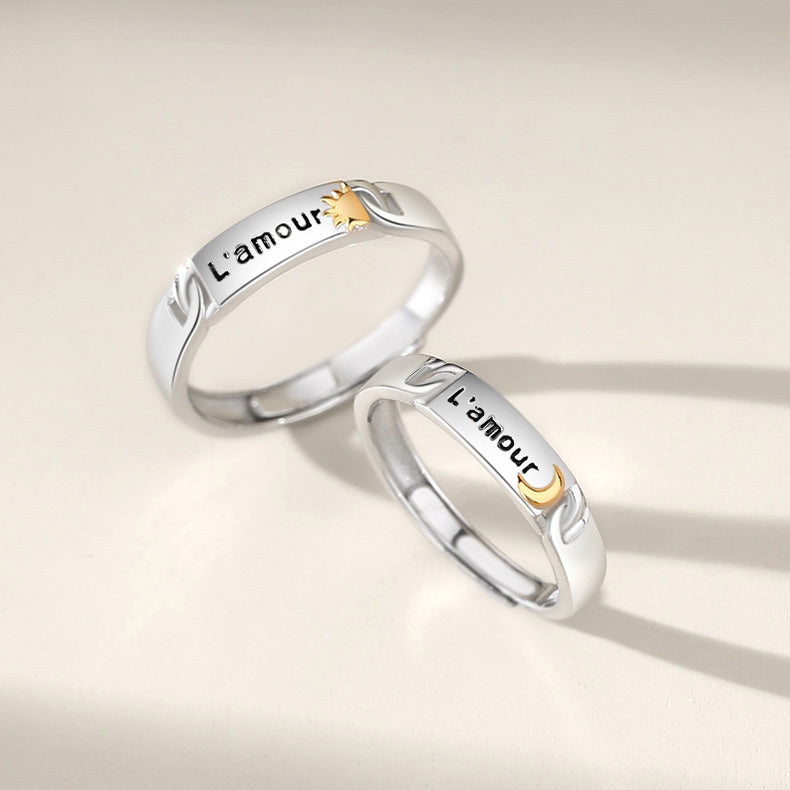 Custom Engraved Amour Rings for Couples