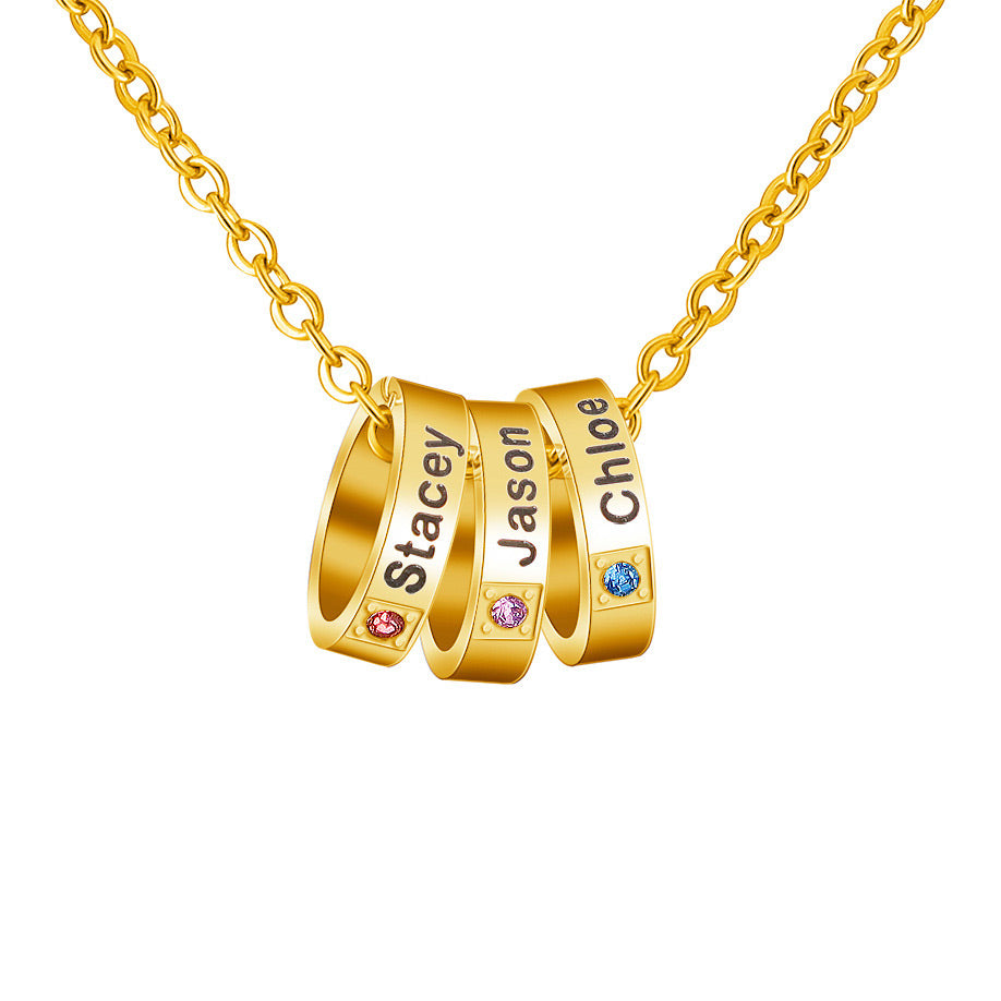 Custom Birthstone Family Name Jewelry