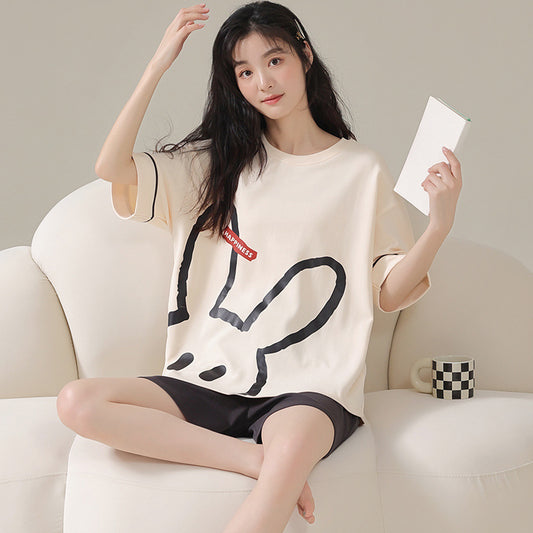Short Sleeve Women Sleepwear Pjs Set