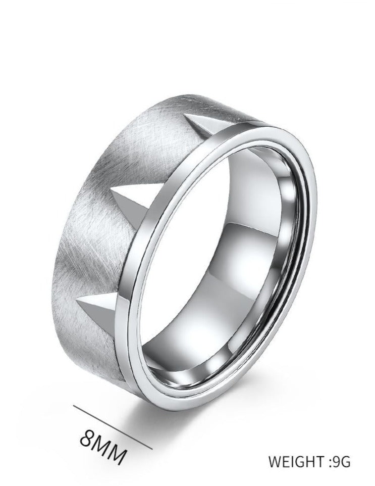 Engraved Mens Brushed Wedding Band 8mm