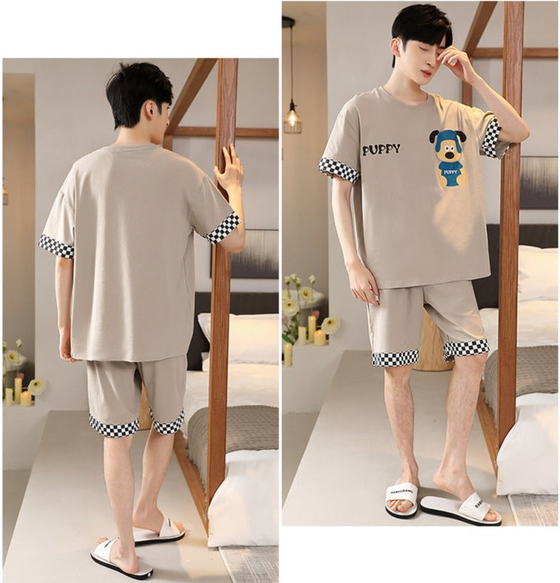 Matching Puppy PJs Set Summer Nightwear 100% Cotton