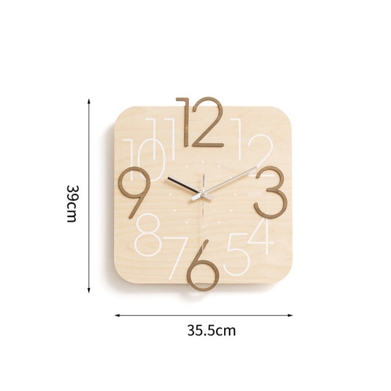Irregular Numerals Square Analog Wall Clock
