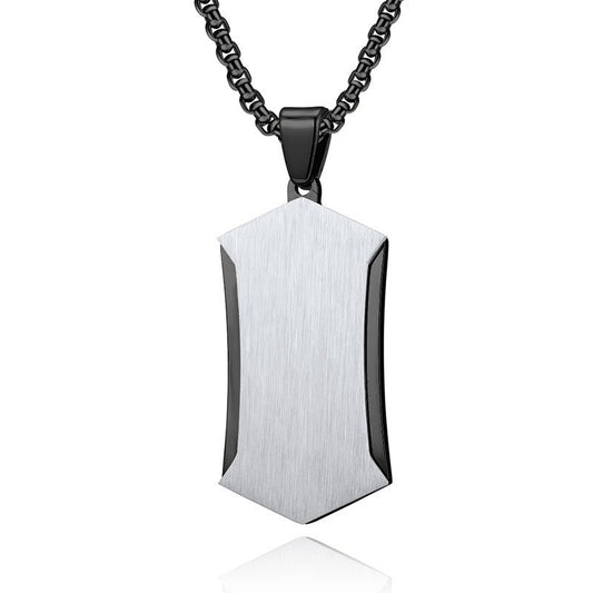 Custom Army Tag Brushed Pendant Mens Necklace