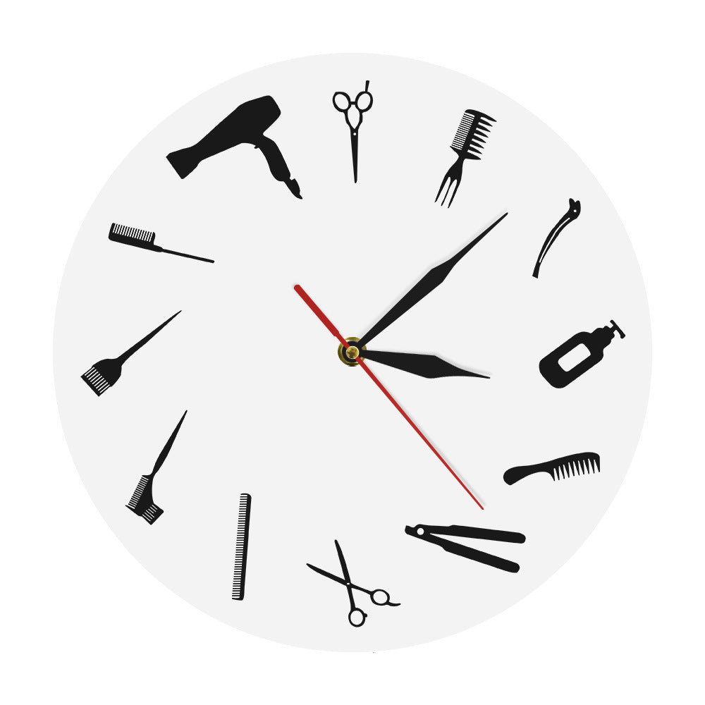 Wall Deco Silent Clock Gift for Hairdresser