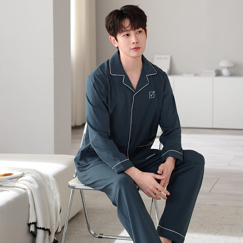 Long Sleeves Comfortable Matching Sleepwear Set 100% Cotton