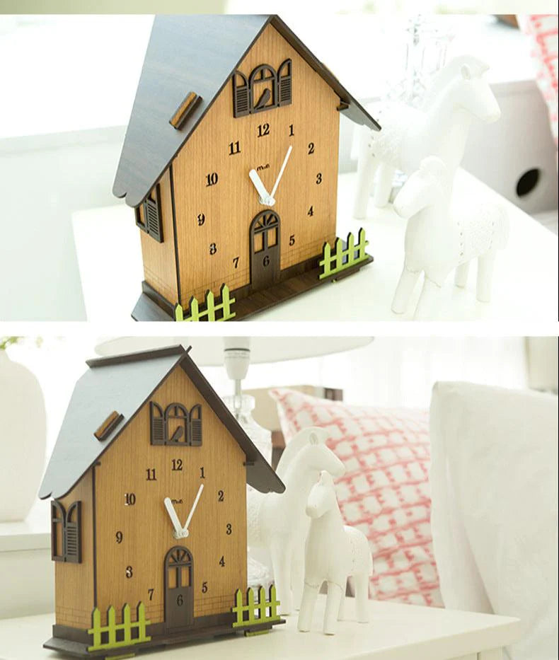 Gullei™ Three Sided Hut Wall Decoration Silent Clock