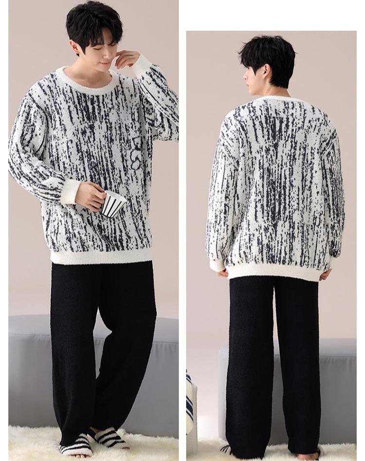 4-Piece Flannel Comfy Bear Pajamas for Couples