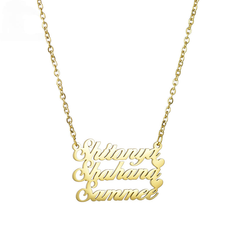 Gullei™ Personal 3 Names Vertical Necklace