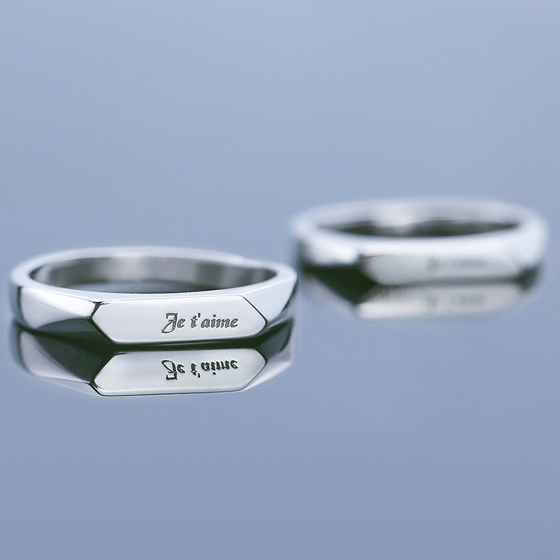Je Taime Matching Wedding Bands for Two