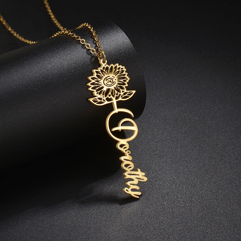 Gullei™ Sunflower Personal Name Necklace