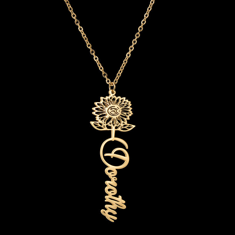 Gullei™ Sunflower Personal Name Necklace