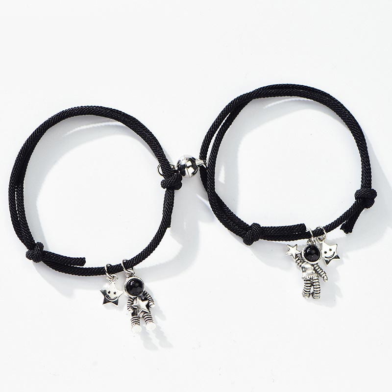 Astronauts Magnetic Connecting Couple Bracelets Set