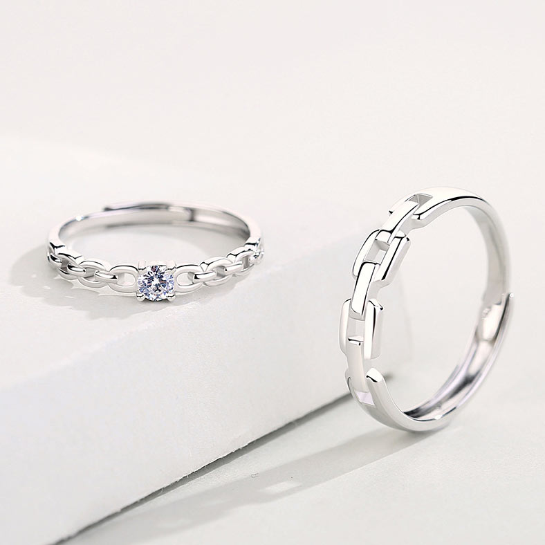 Matching Couple Engagement Rings Set for two