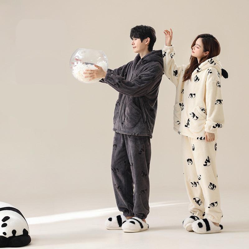 Cute Couples Panda Pajamas Set - Premium Polyester