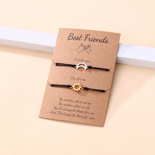 Sun and Moon Friendship Bracelets Gift Set for Two