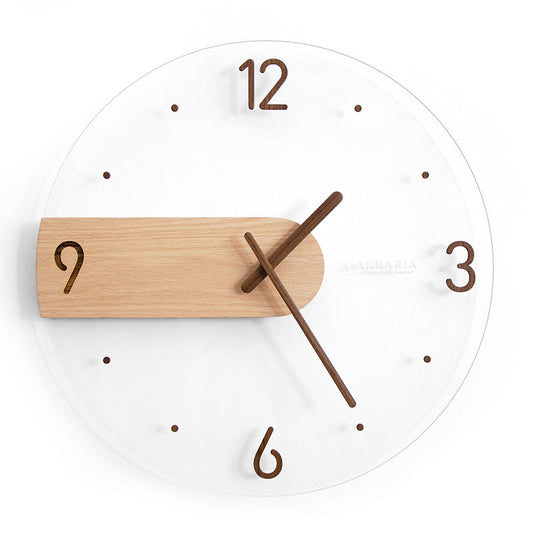 Real Wood Acrylic Modern Silent Wall Clock