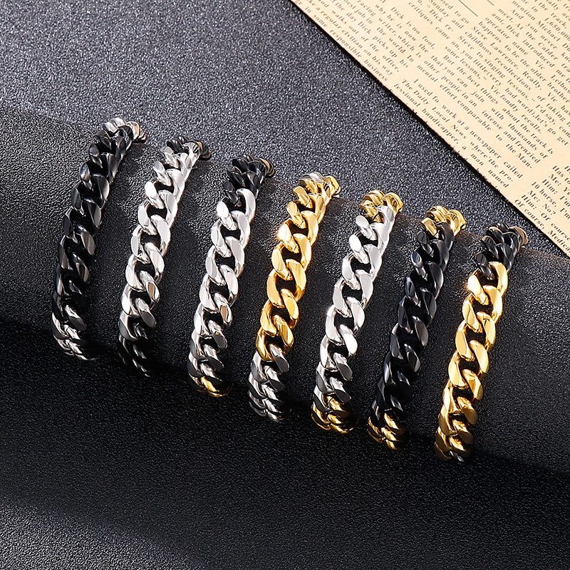 Two Tone Steel Bracelet Gift for Men 22cm