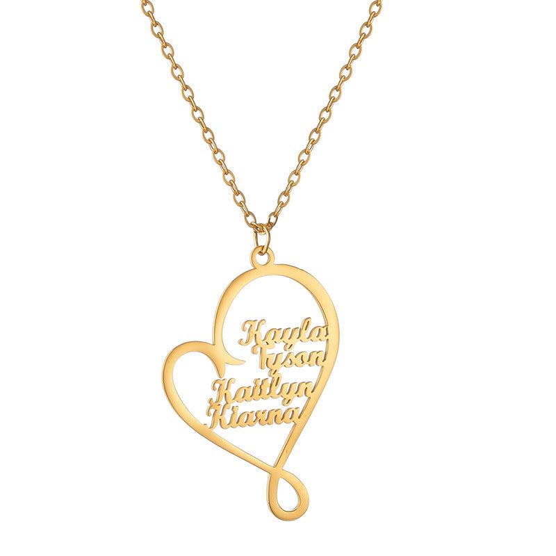 Mom Pendant Kids Names Necklace