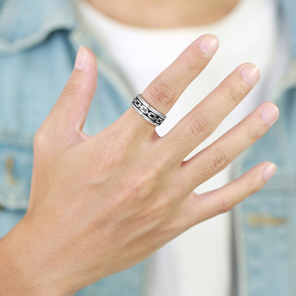 Mens Simple Ring with Engraving