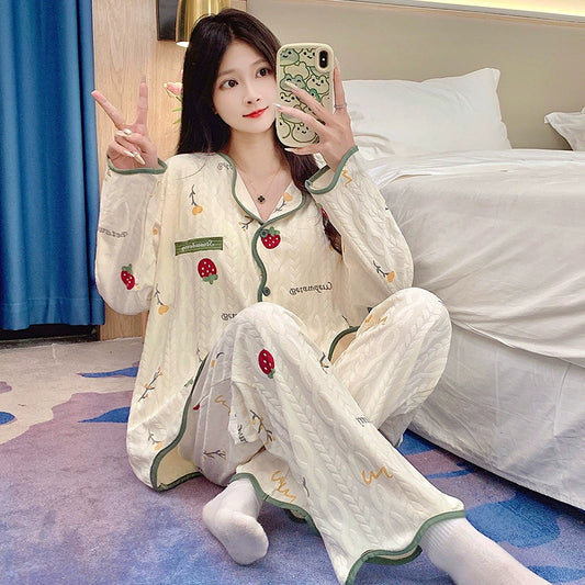 Cute Print Pajamas Set 100% Organic Cotton