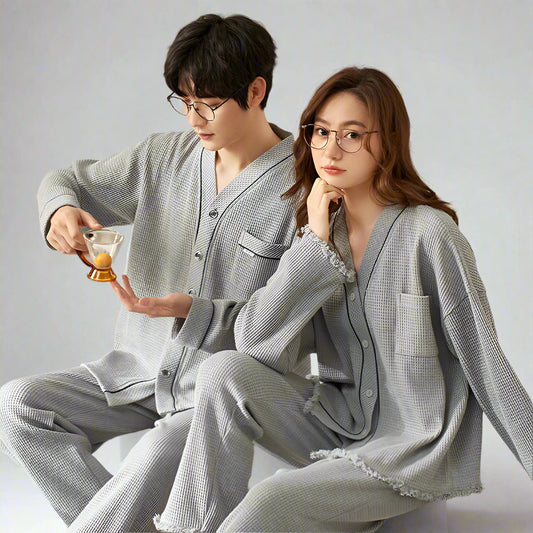 2 Pcs Matching Couples Pajamas Set