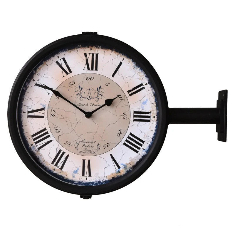 Double-Sided Station Wall Clock – Art Deco, Silent