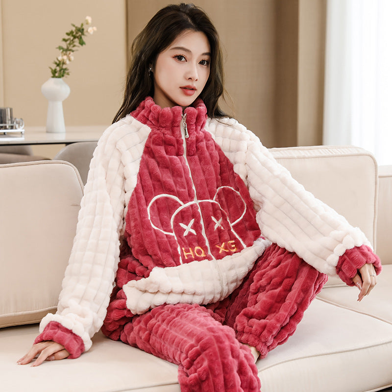 Matching Corel Fleece PJs Nightwear Set for Couples