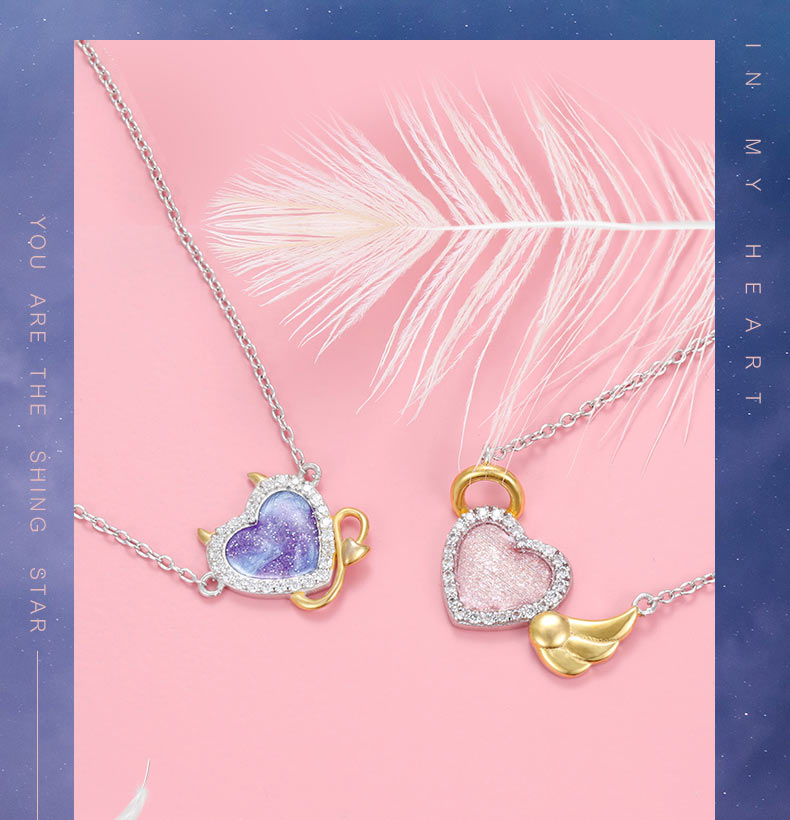 Angel Devil Necklaces Gift for Girlfriend Boyfriend
