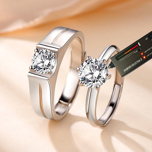 1.8 Carat Moissanite Rings Set for Him and Her