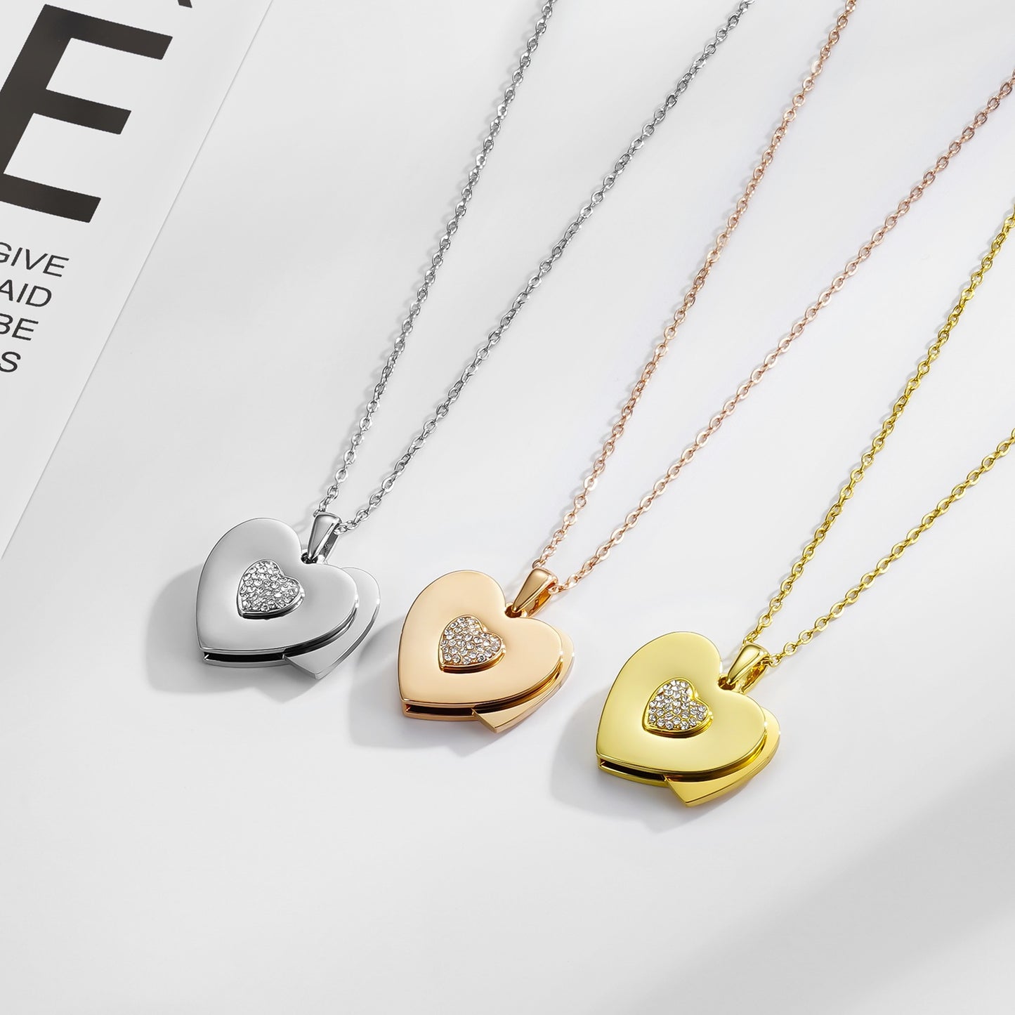 Heart Envelope Engravable Pendant Necklace