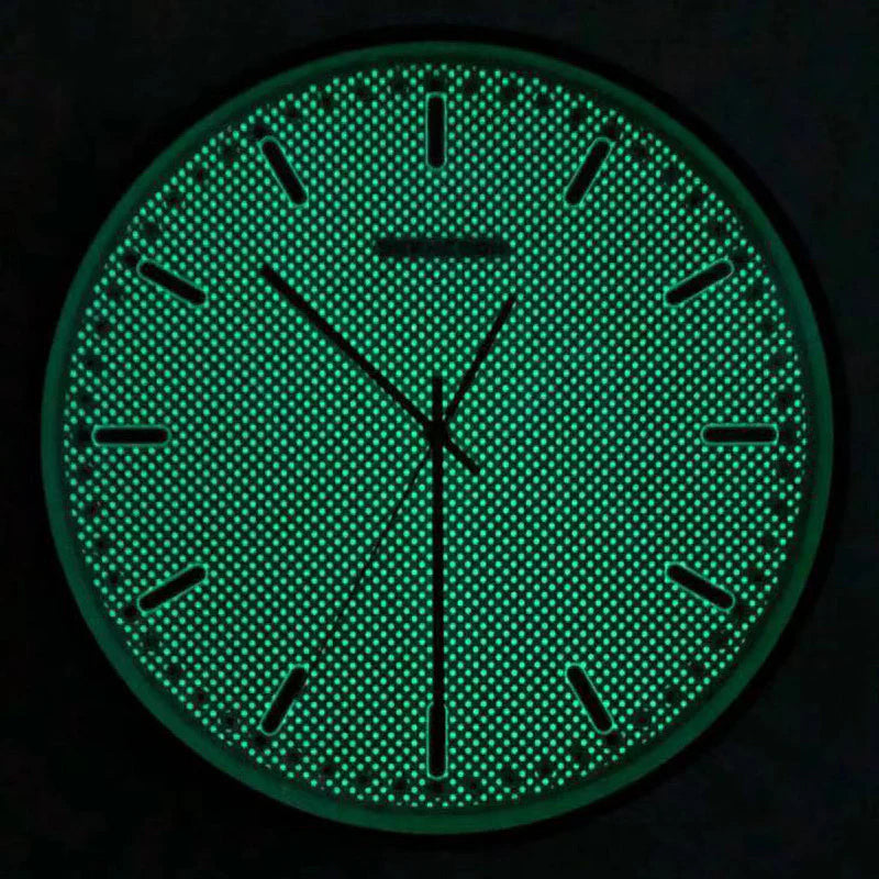 Minimalist Night-Glow Silent Wall Clock — 12" Metal & Glass