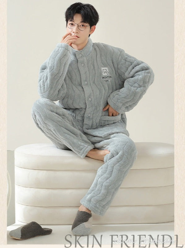 Set of 2 Winter Loungewear PJs for Couples 100% Flannel