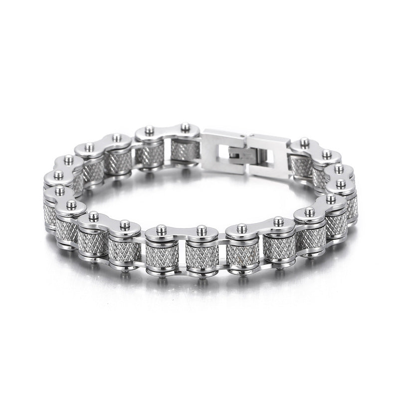 Custom Name Initials Bike Chain Bracelet for Men