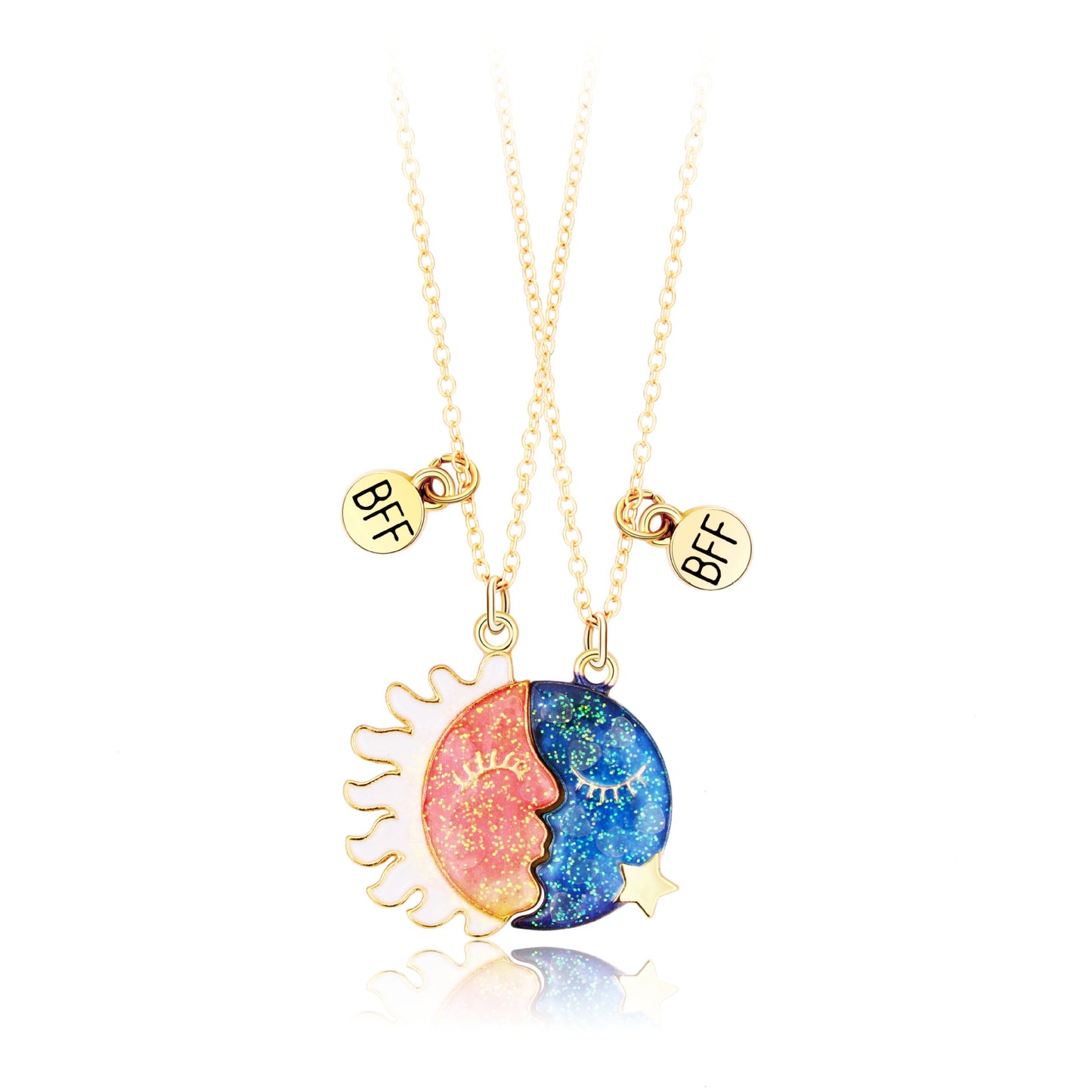 Sun and Moon Night Glow Friendship Necklaces Gift