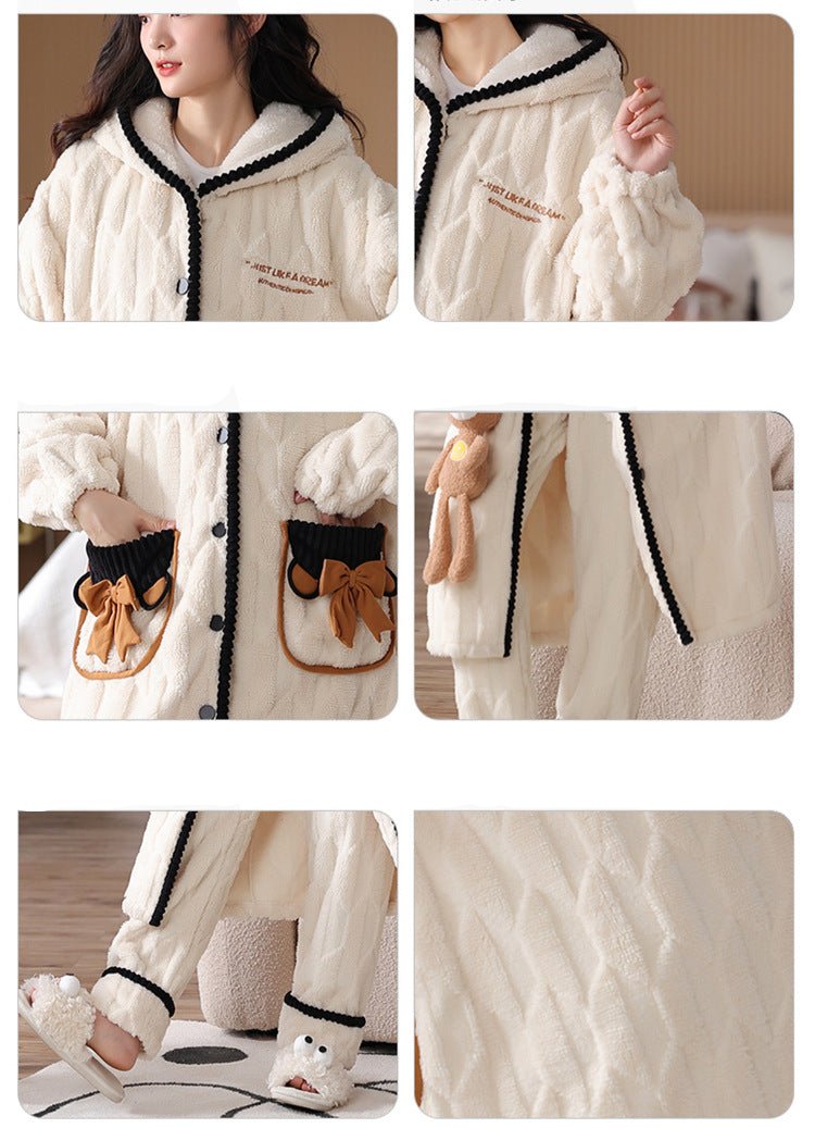 Winter Long Pajamas for Couples - 100% Coral Flannel
