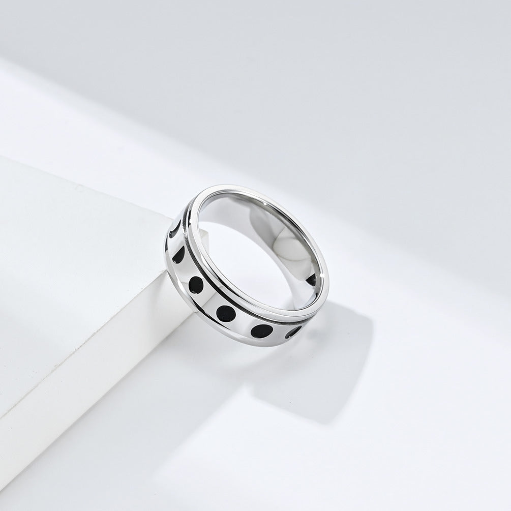 Engraved Solar Eclipse Fidget Ring for Men