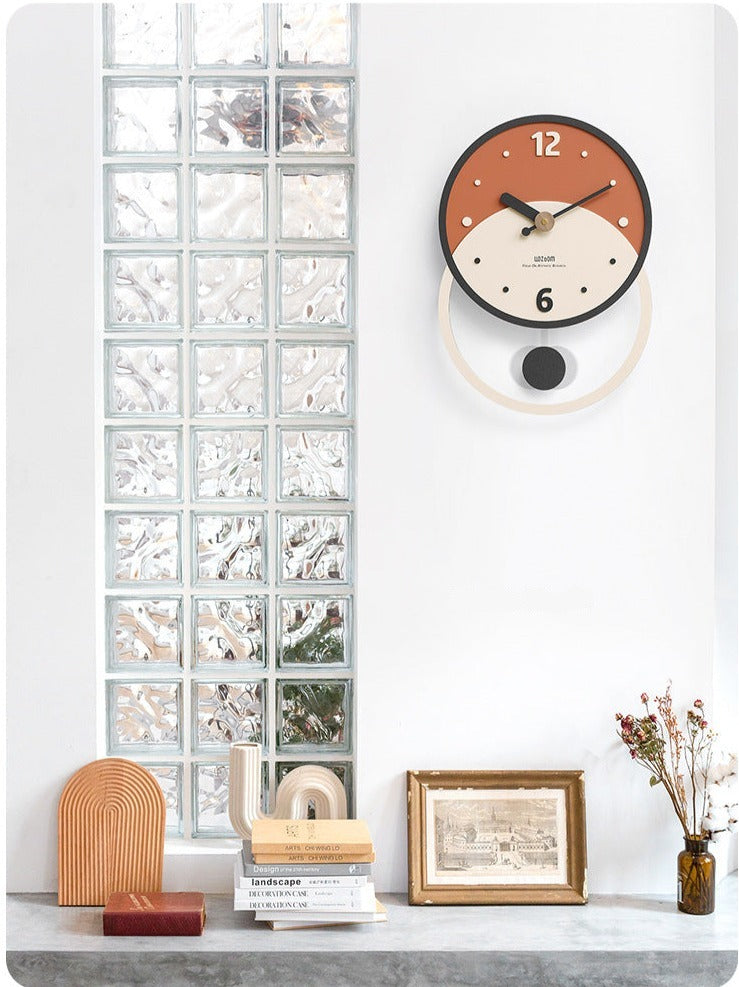 Minimalist Circular Pendulum Silent Wall Clock