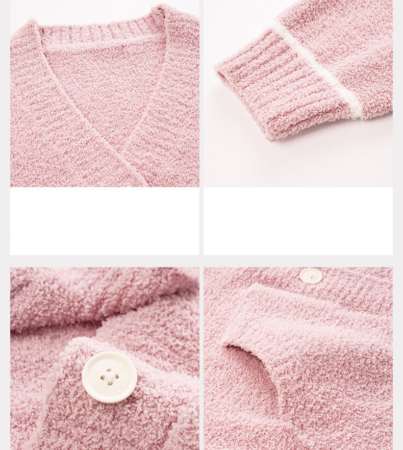 4-Piece Fluffy Warm Pajamas Set for Couples