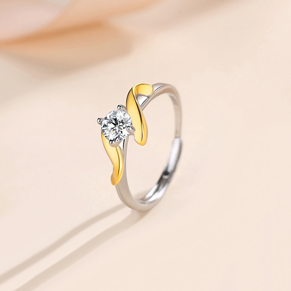 Two Tone Sterling Silver Ring Gift for Her