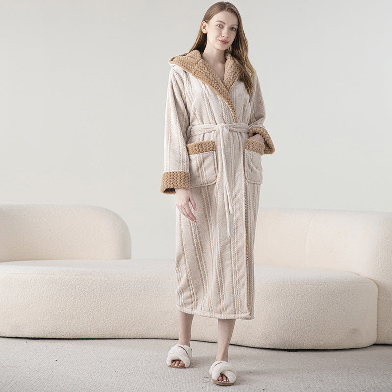 Thickened Flannel Winter Matching Robes Set